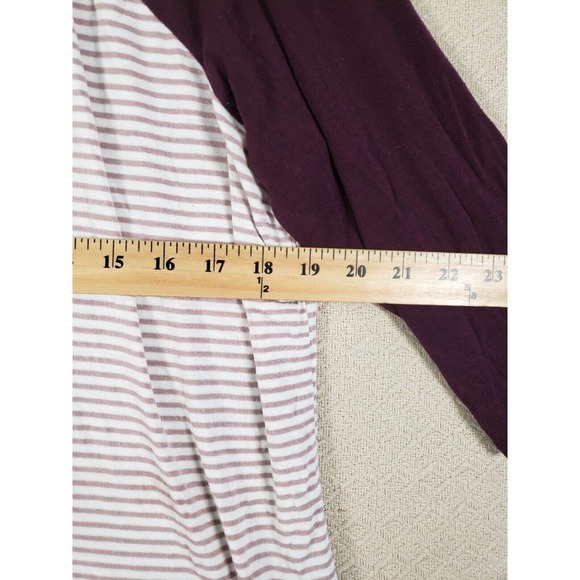 Maurices Shirt Womens 1 White Striped Long Sleeve Scoop Neck Comfort Casual Tee - Picture 5 of 8